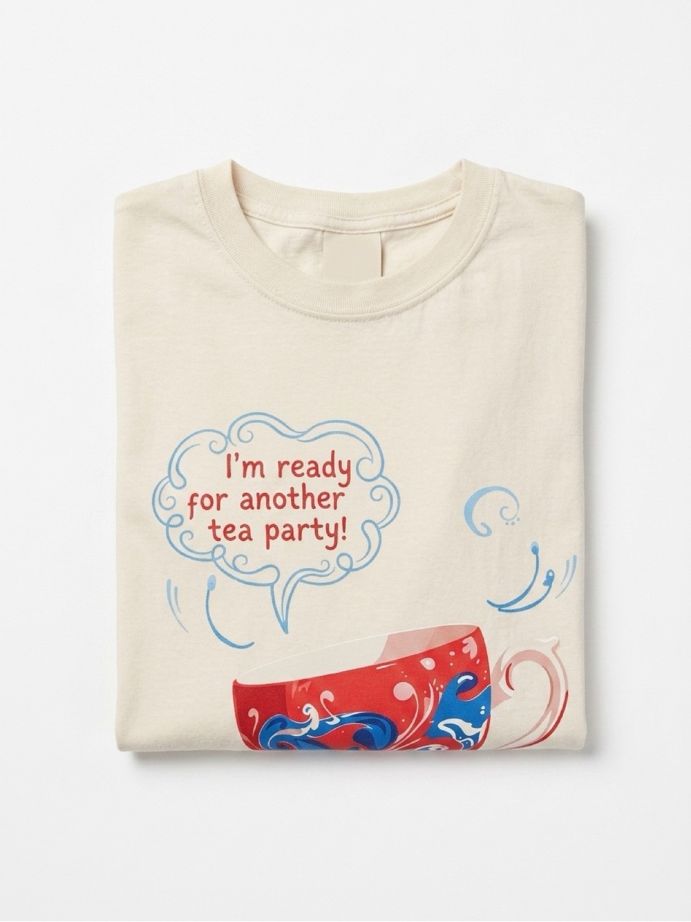 Comfort Colors Ivory Tea Party Graphic Tee Retro Teacup Shirt S-2XL - Picture 2 of 4